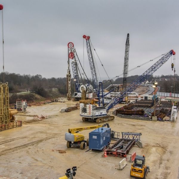 Vue générale du chantier de la ligne 18 - Janvier 2021